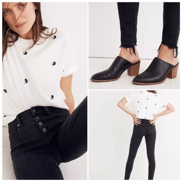 Madewell 9” Mid Rise Skinny Jean In Berkeley Black. Button-through edition. - Picture 3 of 11